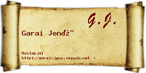 Garai Jenő névjegykártya